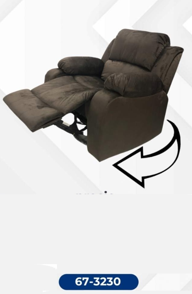 Sofa Reclinable Giratorio Mecedora de Tela Chocolate