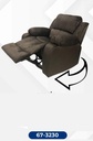 Sofa Reclinable Giratorio Mecedora de Tela Chocolate