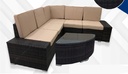 JUEGO DE SOFA L PIEZAS COLOR CHOCOLATE ESTILO RATTAN