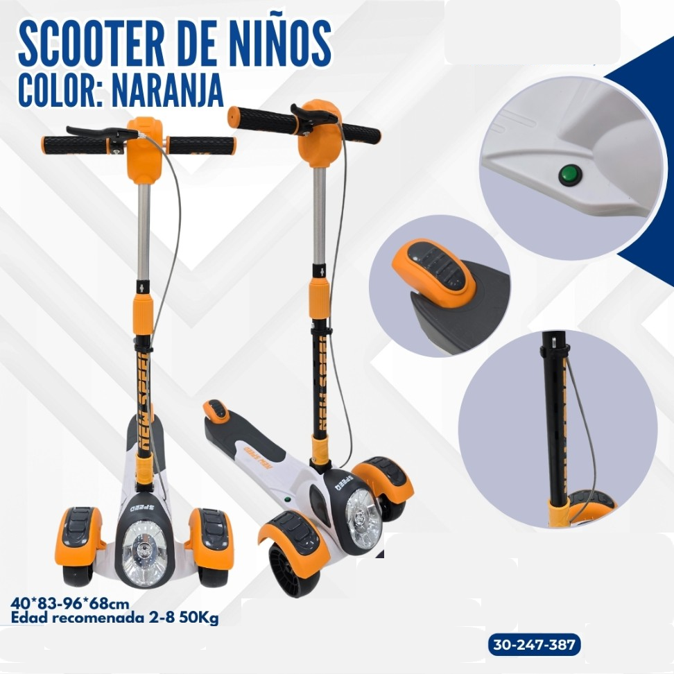 SCOOTER DE NIÑO COLOR NARANJA