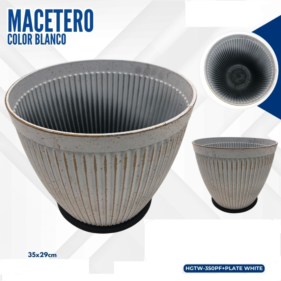 MACETERO COLOR BLANCO 35x29 cm