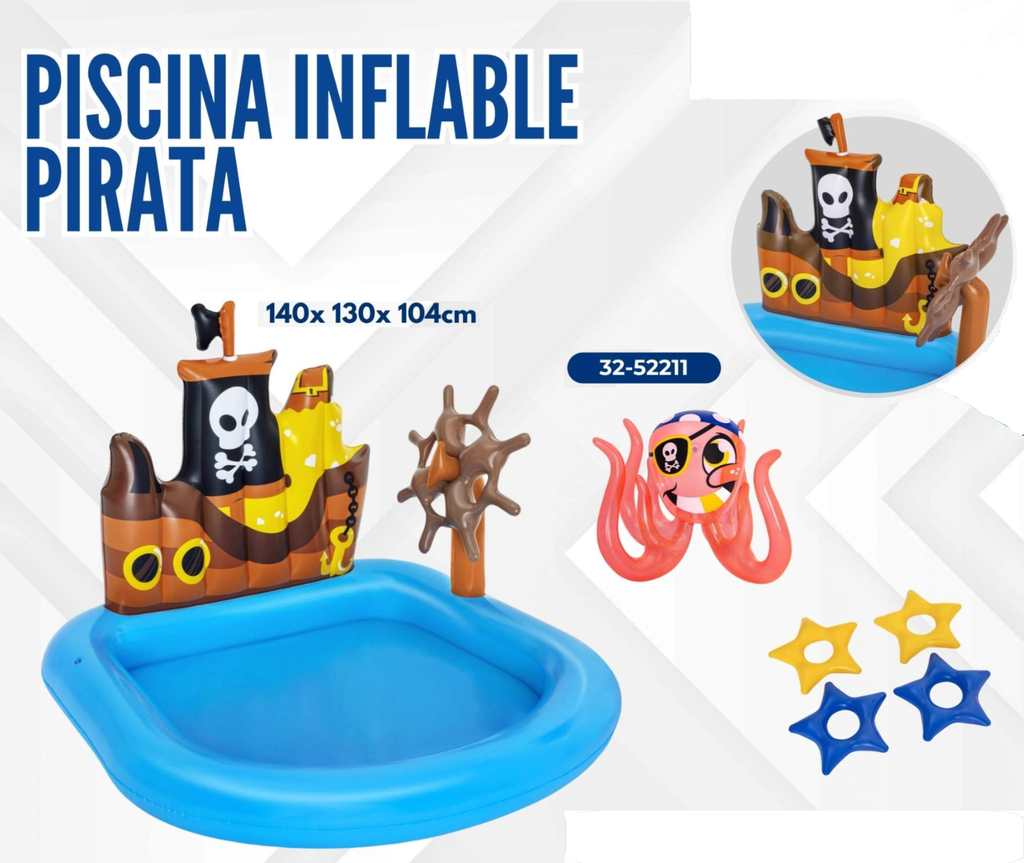 PISCINA INFLABLE PIRATAS 140*130*104CM
