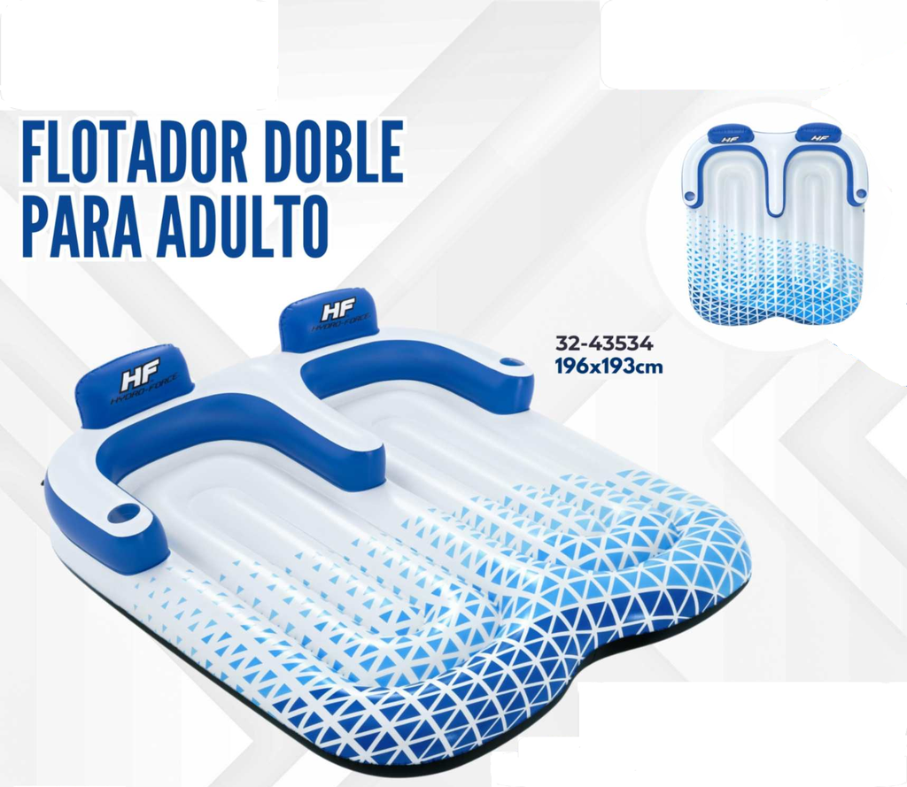 FLOTADOR DOBLE PARA ADULTO 196*193CM