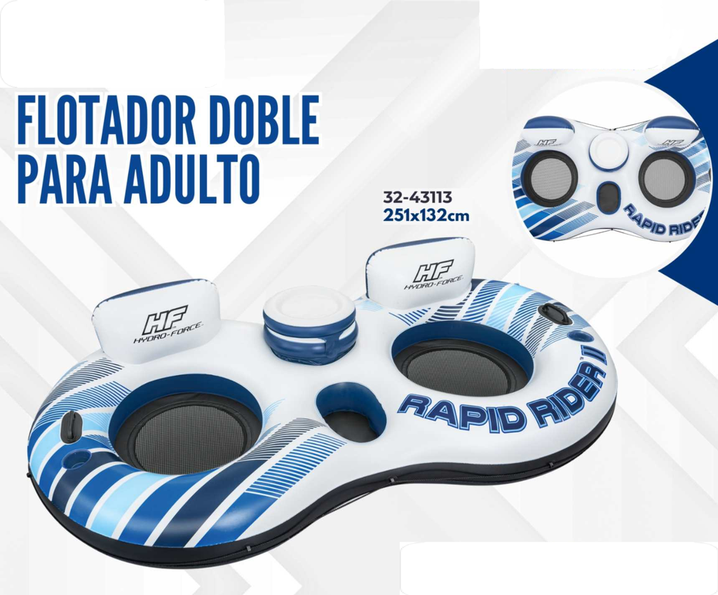FLOTADOR DOBLE PARA  ADULTO 251*132CM