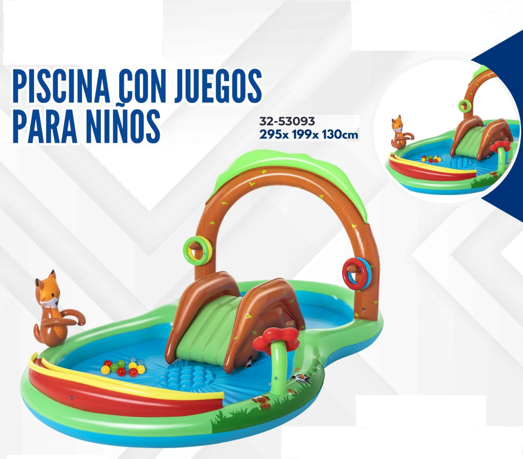 PISCINA CON JUEGOS PARA NIÑOS 295*199*130CM