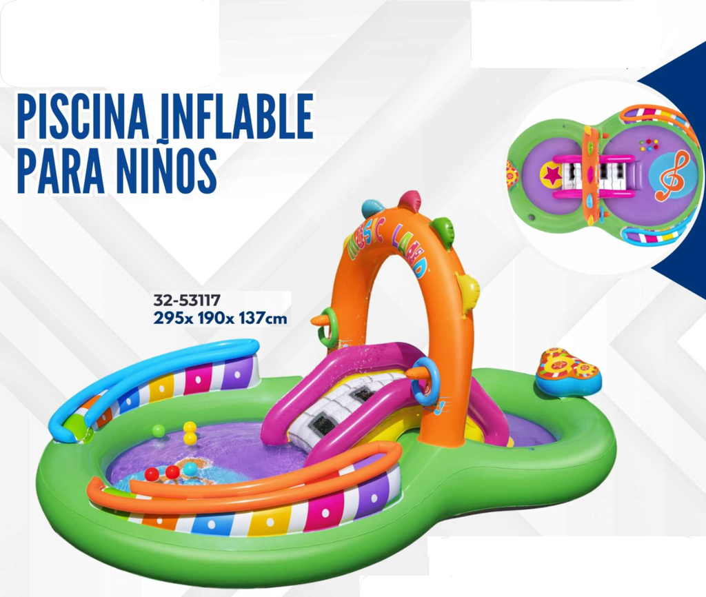 PISCINA INFLABLE PARA BEBES CON TOBOGAN 295*190*137CM