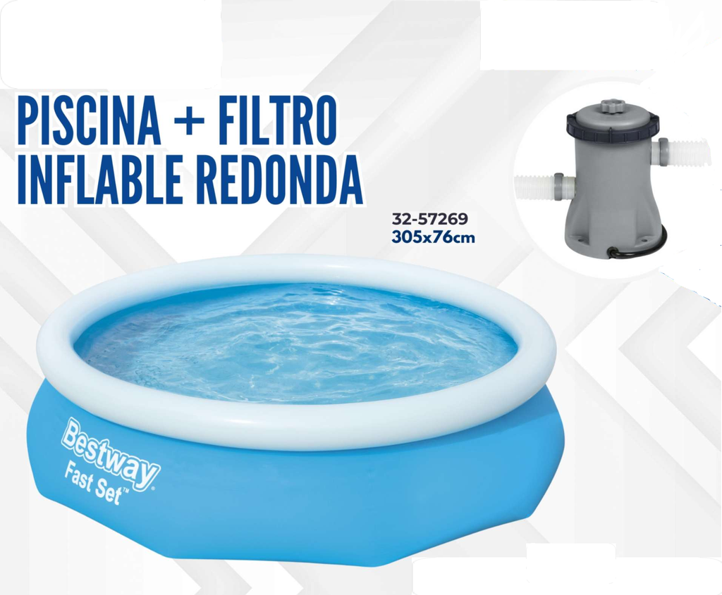PISCINA+FILTRO INFLABLE REDONDA 305*76CM