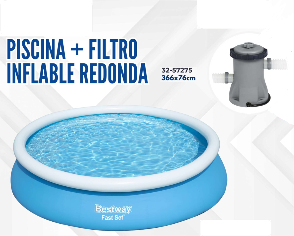 PISCINA+FILTRO INFLABLE REDONDA 366*76CM