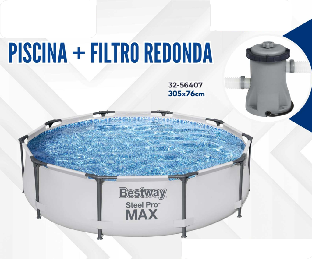 PISCINA+FILTRO  REDONDA STEEL PRO MAX 305*76CM