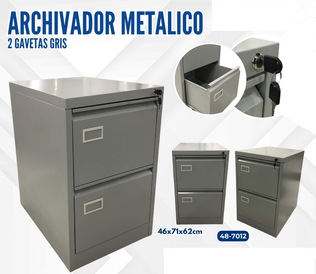 ARCHIVADOR METALICO 2 GAVETAS GRIS