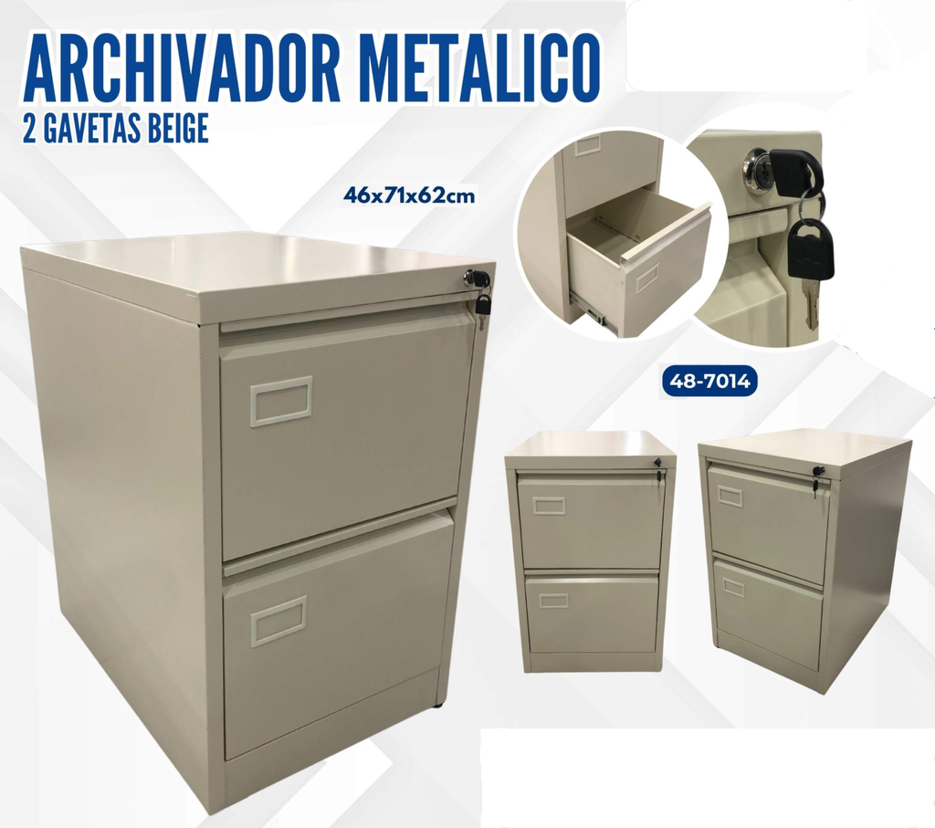 ARCHIVADOR METALICO 2 GAVETAS BEIGE