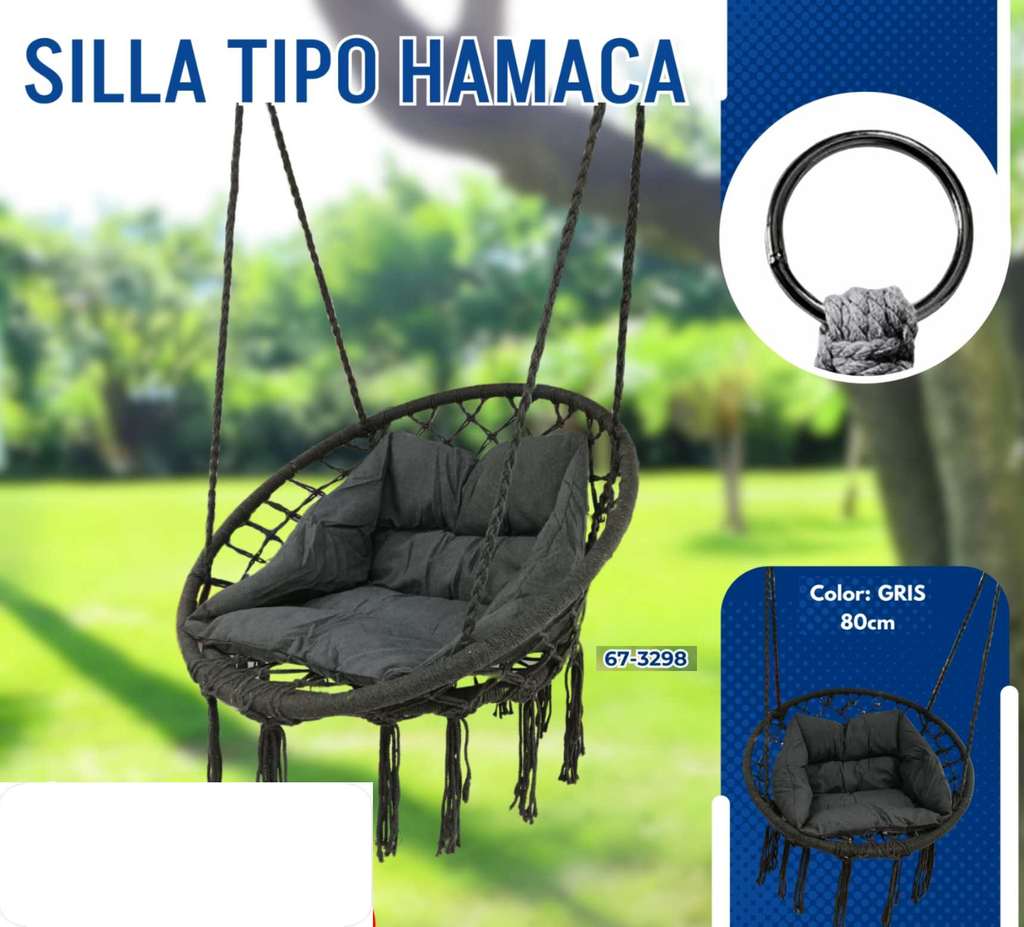 SILLA TIPO HAMACA GRIS