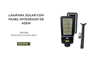 LÁMPARA SOLAR CON PANEL INTEGRADO DE 400 W