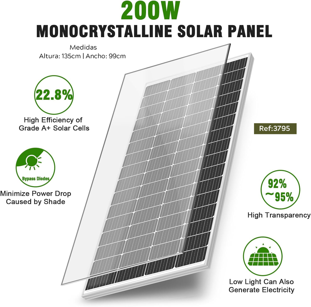 PANEL SOLAR DE 200W