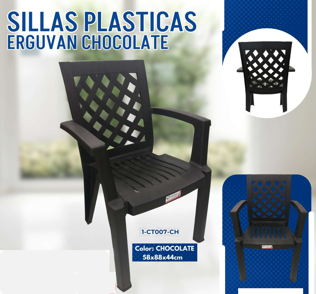SILLAS PLASTICAS ERGUVAN CHOCOLATE