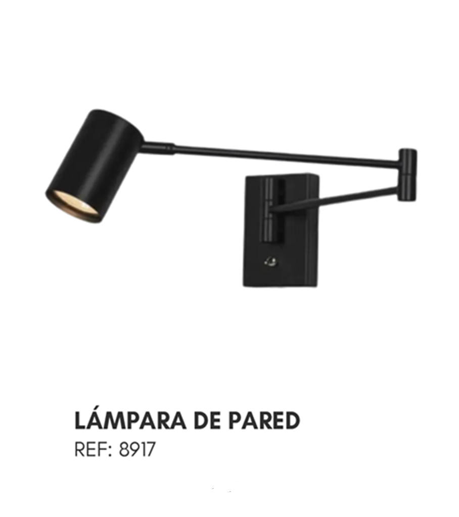 Lámpara de pared ajustable con brazo oscilante