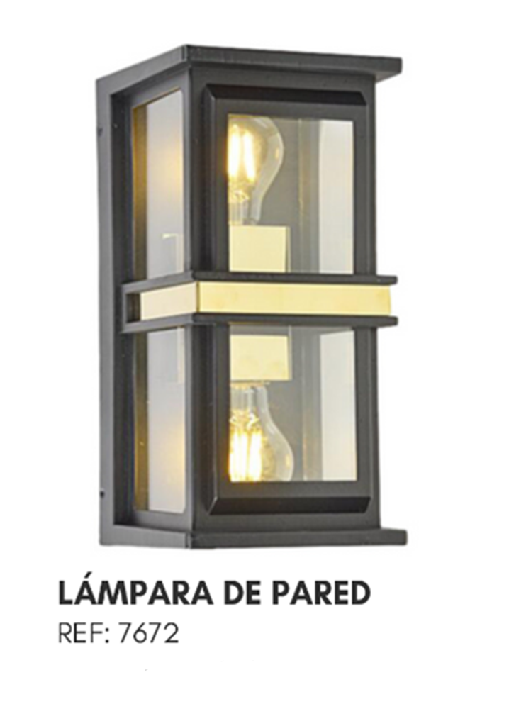Lámpara de pared exterior de 2 llamas