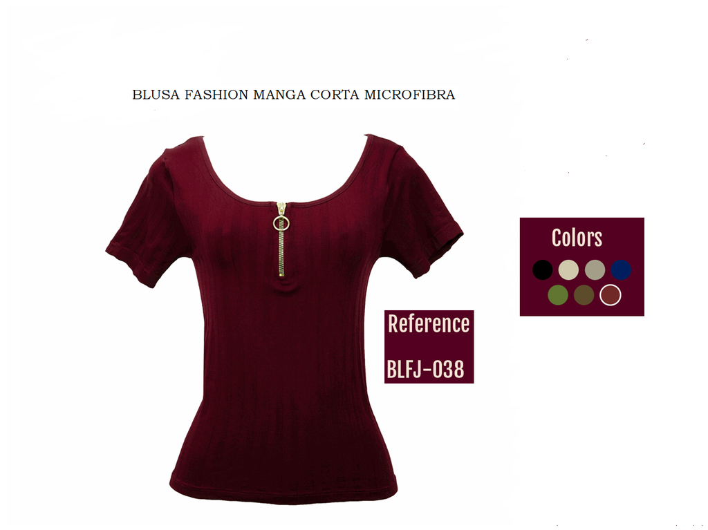 BLUSA FASHION MANGA CORTA MICROFIBRA