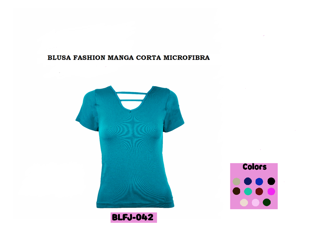 BLUSA FASHION MANGA CORTA MICROFIBRA