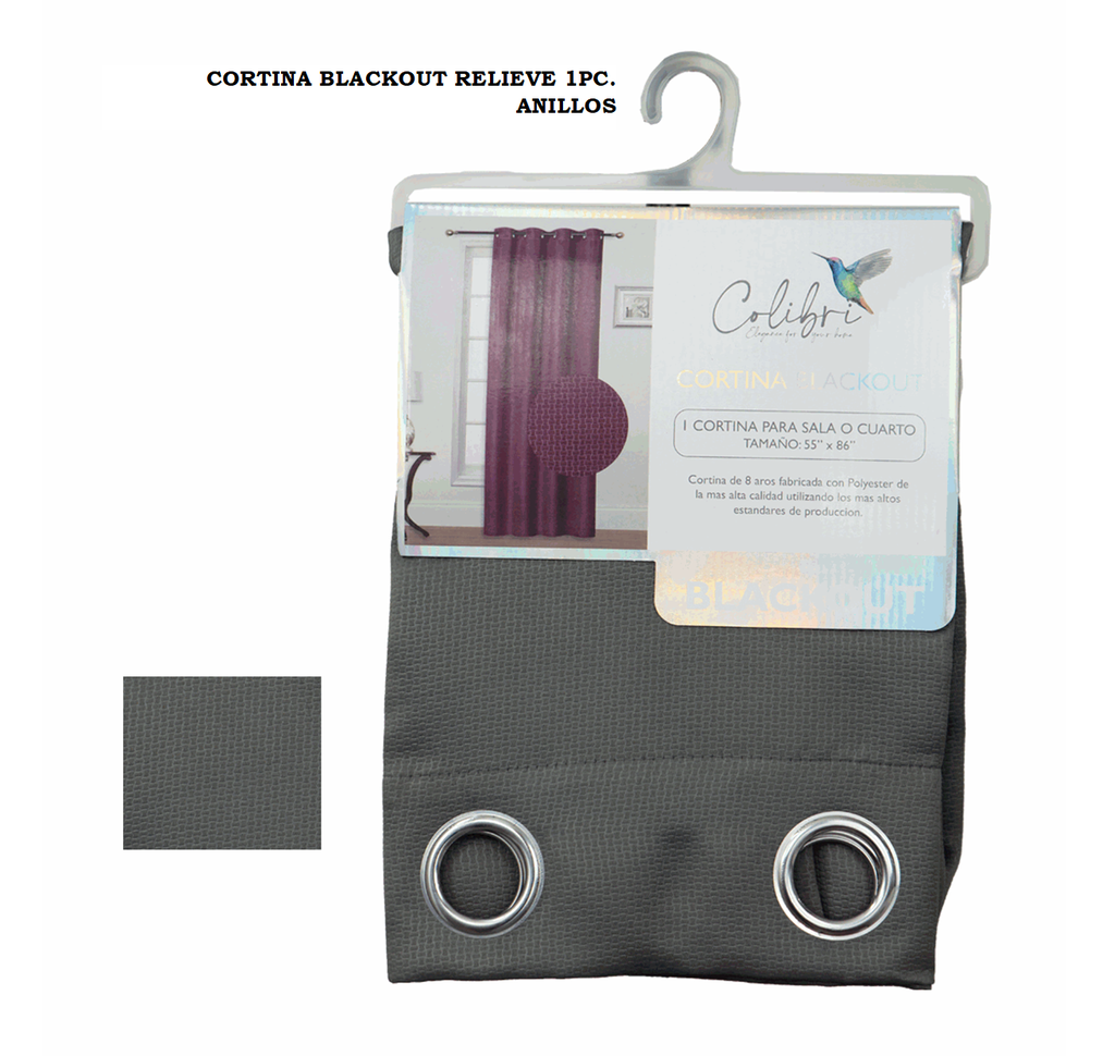 CORTINA BLACKOUT RELIEVE 1PC. ANILLOS