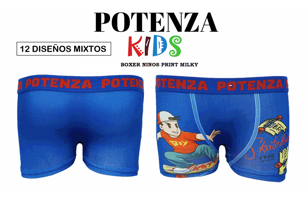 BOXER NINOS PRINT MILKY