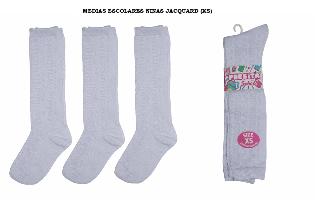 MEDIAS ESCOLARES NIÑAS JACQUARD (XS)