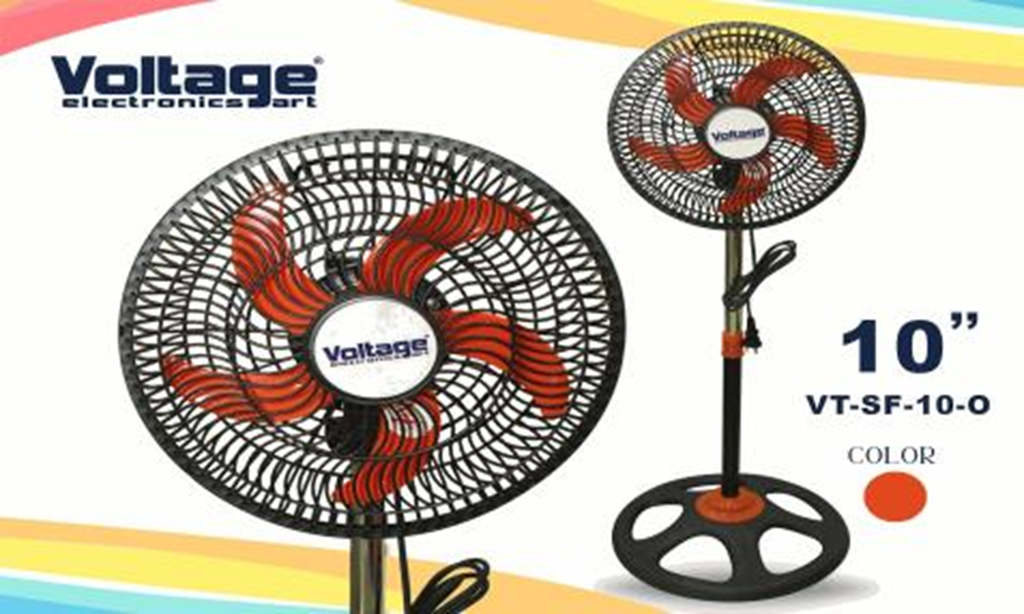 VENTILADOR 10" NARANJA 5 ASPA