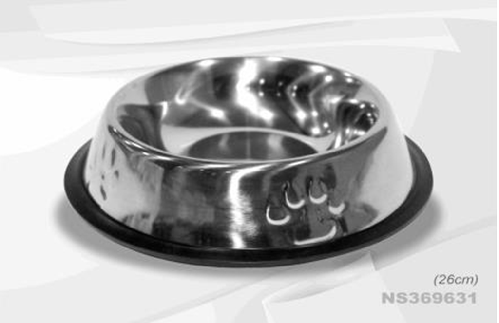 PLATO PARA MASCOTA METALICO 26 CM