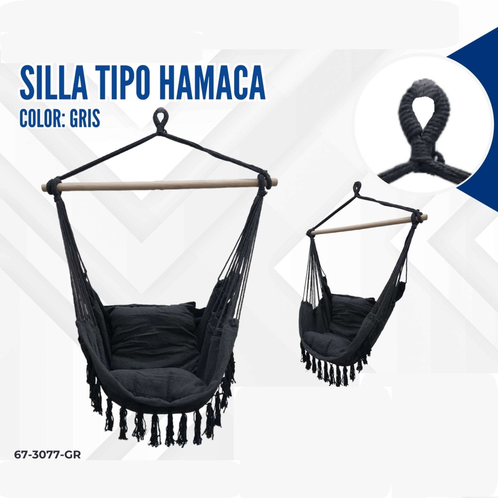 SILLA TIPO HAMACA COLOR GRIS