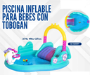 PISCINA INFLABLE PARA BEBES CON TOBOGAN 274*198*137CM