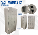 CASILLERO METALICO 12 PUERTAS GRIS