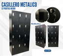 CASILLERO METALICO 12 PUERTAS NEGRO