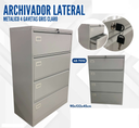 ARCHIVADOR LATERAL METALICO 4 GAVETAS GRIS CLARO