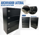 ARCHIVADOR LATERAL METALICO 4 GAVETAS NEGRO