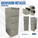ARCHIVADOR METALICO 4 GAVETAS GRIS