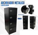 ARCHIVADOR METALICO 4 GAVETAS NEGRO
