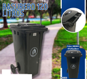 BASURERO 120L NEGRO CON LLANTAS Y PEDAL 32 GAL