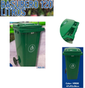 BASURERO 120L VERDE CON LLANTAS 32 GAL