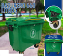 CONTENEDOR DE BASURA 660L VERDE CON LLANTAS 175 GAL