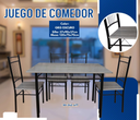 JUEGO DE COMEDOR GRIS OSCURO 120*70*75CM