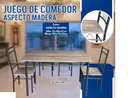 JUEGO DE COMEDOR GRIS OSCURO 120*70*75CM