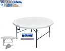 MESA REDONDA PLEGABLE BLANCO 180 CM