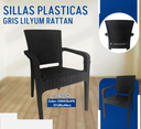 SILLAS PLASTICAS GRIS  LILYUM RATTAN