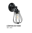 Lámpara de pared industrial retro negra