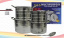 STOCK POT OLLA 4/PZA MAS CUCHARON 20/16/12/8 QTS