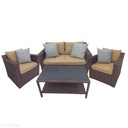 JUEGO DE SOFA 4 PIEZAS COLOR CHOCOLATE